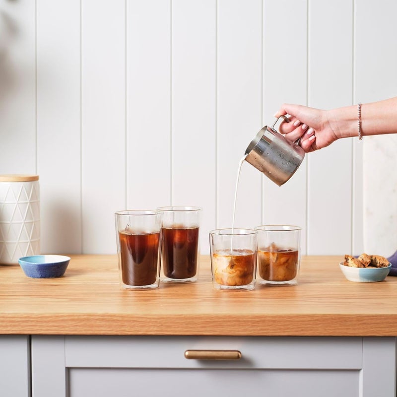 De'Longhi مجموعة نظارات ديلونجي مزدوجة الجدار الحرارية من 2، سعة 480 مل، زجاج بوروسيليكات منفخ يدويًا، معزولة حراريًا، خالية من التكثف، آمنة في غسالة الصحون والميكروويف - DLSC319 - Image 3